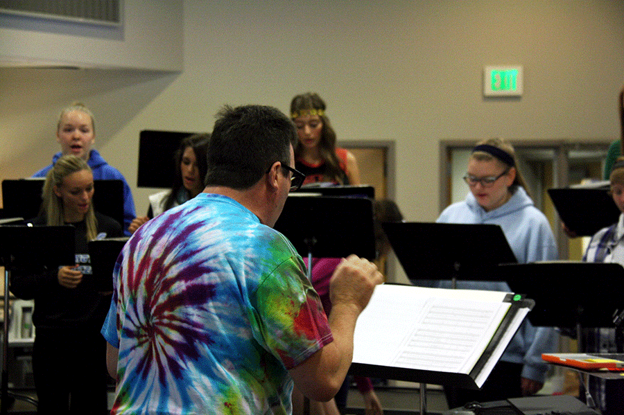 One of the new teachers at AHS, Mr Jeff Swanson directs Flight, a zero period audition-only choir class.