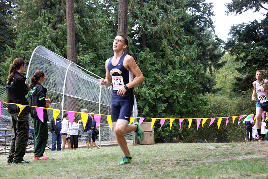 Junior Caleb Smith competes at the SunDodger Invitational September 14.