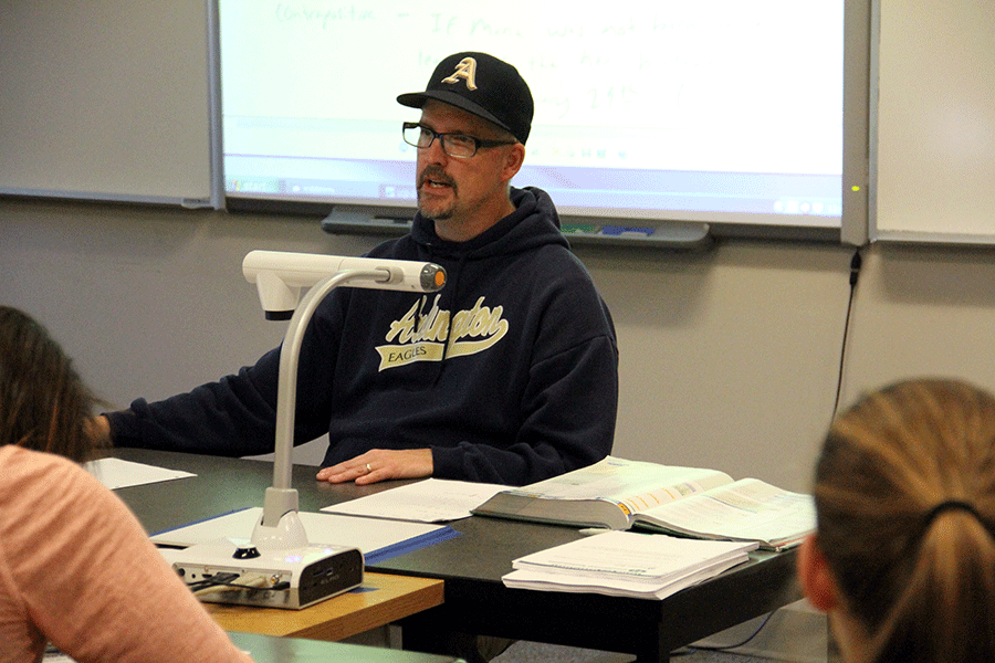 Math teacher Mr Anderson gives instructions to his fifth period class.