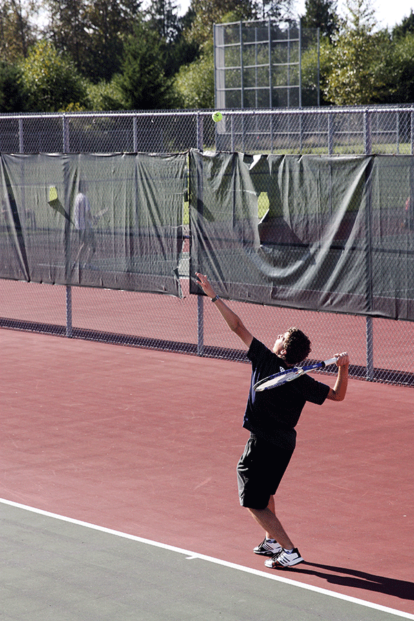 Connor Ghirardo, 11, serves the ball on September 16.