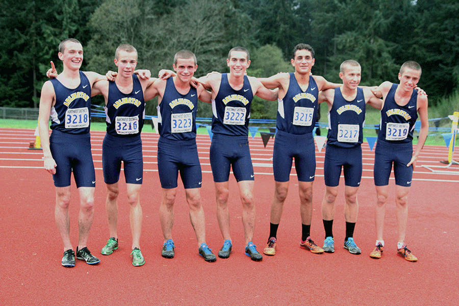 The Varsity Boys XC Team after winning the District Championship race this last Saturday.