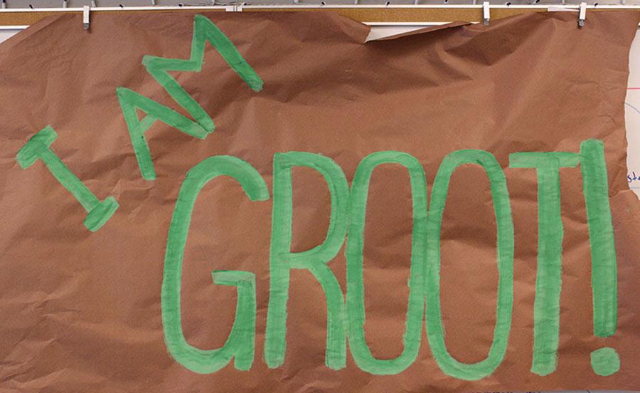 AHS Leadership has created a poster symbolizing a memorable line from the movie Guardians Of the Galaxy.