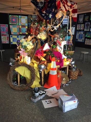 An interpretive art sculpture produced by the arts classes. 