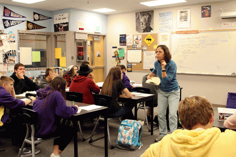Students listen intently as Ms. Chappel gives instructions to her second period class. 