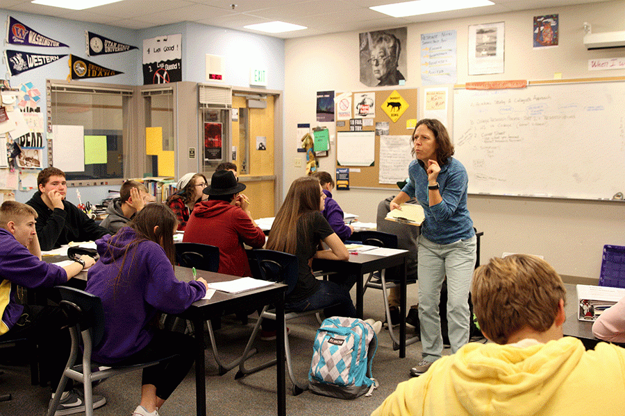 Students listen intently as Ms. Chappel gives instructions to her second period class. 