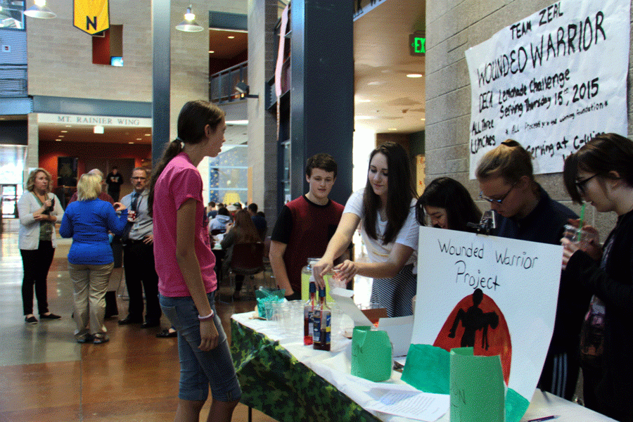 Students from DECA sell lemonade for the chance to support a charity of their choice.