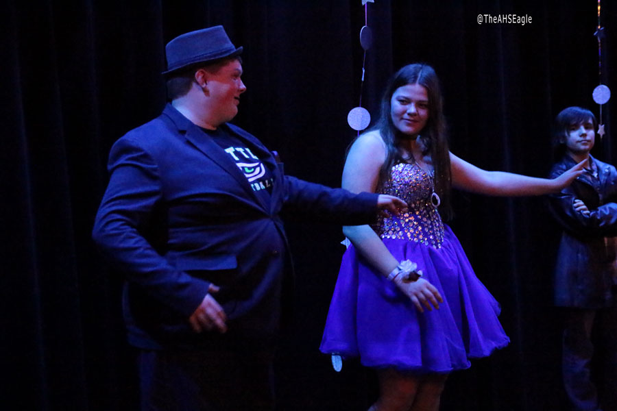 Dakota Stuart ('16) and Hannah Olson ('17) dance at the Unified Prom, put on by the Respect Club and Life Skills. 