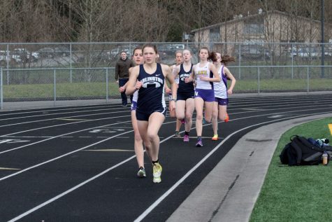 Marie Gaudin (16) competes in a track event on March 24th. 
