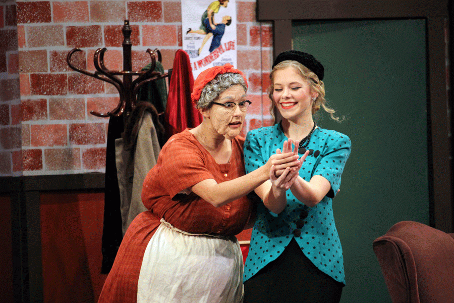 Andrea Ramirez ('17) portraying Ethel when she just discovered her granddaughter Roz, portrayed by Hannah Glunt ('18), is recently engaged to a questionable young man.