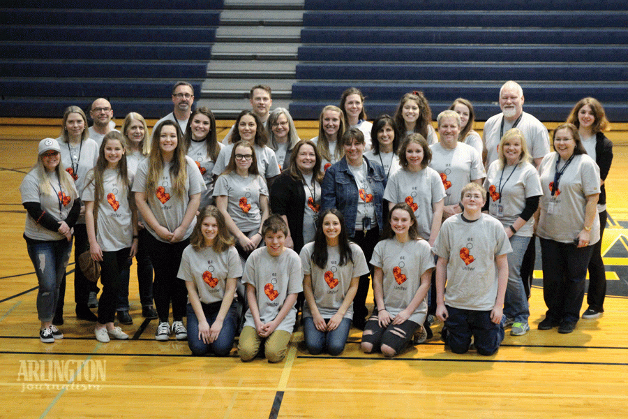 AHS students and staff wear Be United shirts to show their support for social and civil rights.