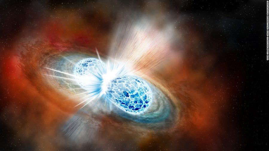 An artists depiction of the neutron star collision.