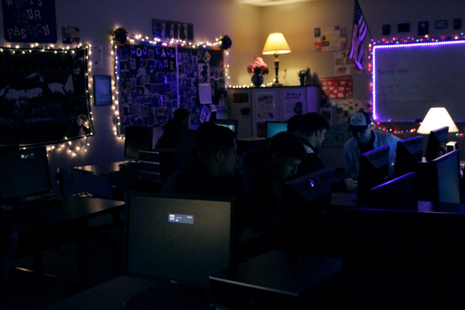 Mrs. Hatfield's room has several computers, and most English rooms have Chromebook carts. The school uses the internet as a tool in several classes.