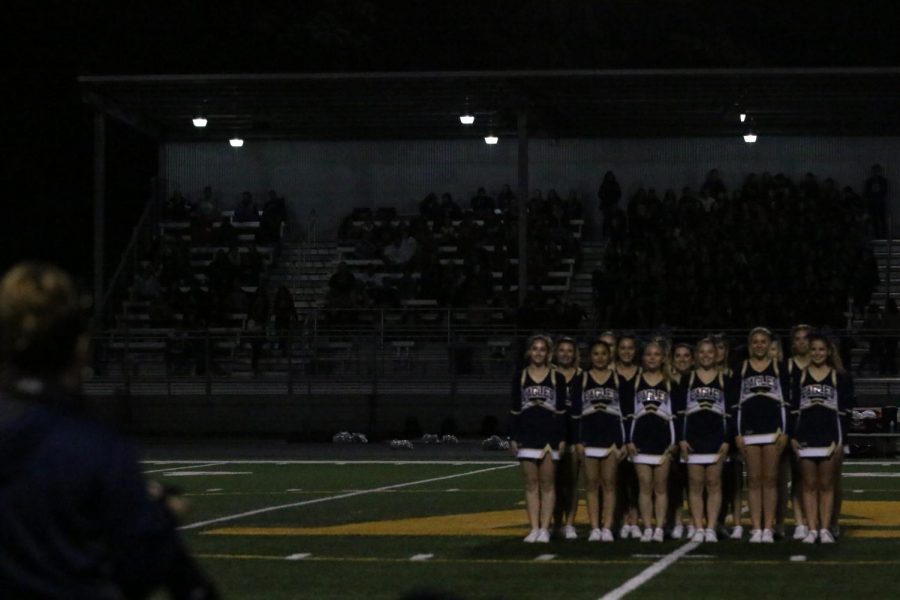 The AHS Cheer Team performs at half time at the Stilly Cup Football game.