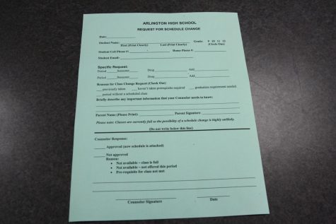Students pick this form up in the Counselors office if there is something in their schedule that they want to try and change.