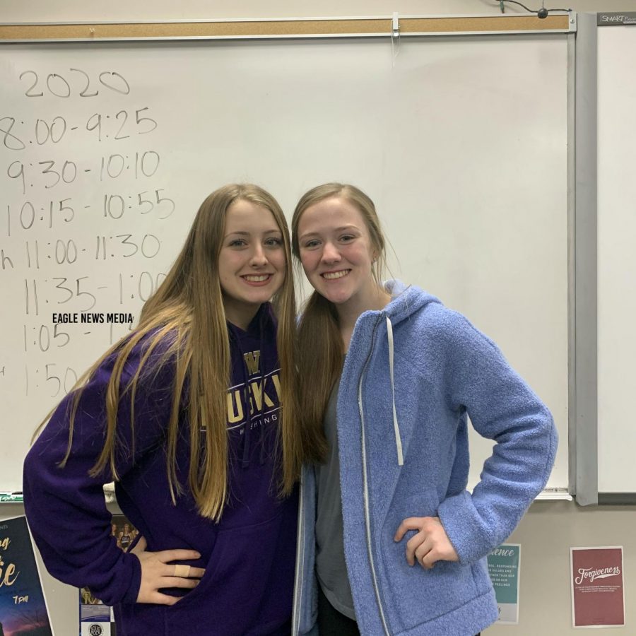 New ASB president, Heather Broyles, and Treasurer Paige Richards pose together, excited for the next year. Im excited to help out with activities and go to leadership camp this summer! Richards commented.  