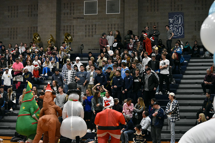 Senior student section at the 2019 Winter Assembly.