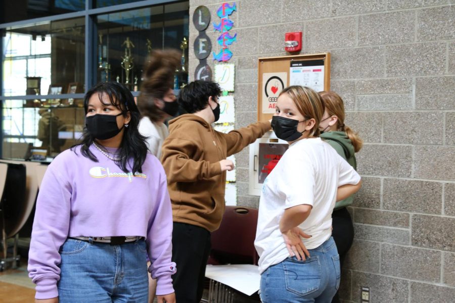 Member of diversity club are seen putting up posters on Sep. 27. 