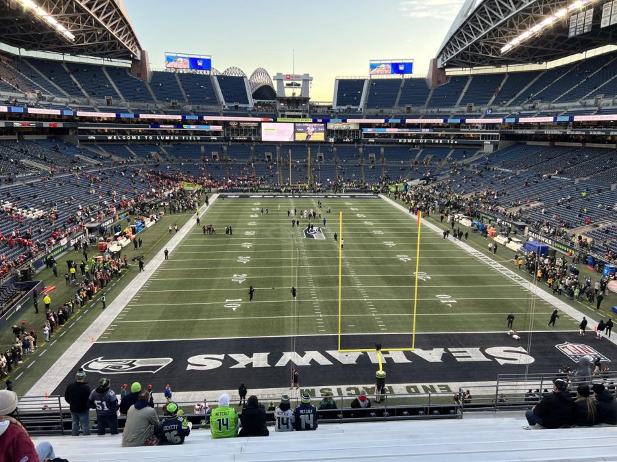 Lumen Field on Dec 15 before a Seahawks vs 49ers game.