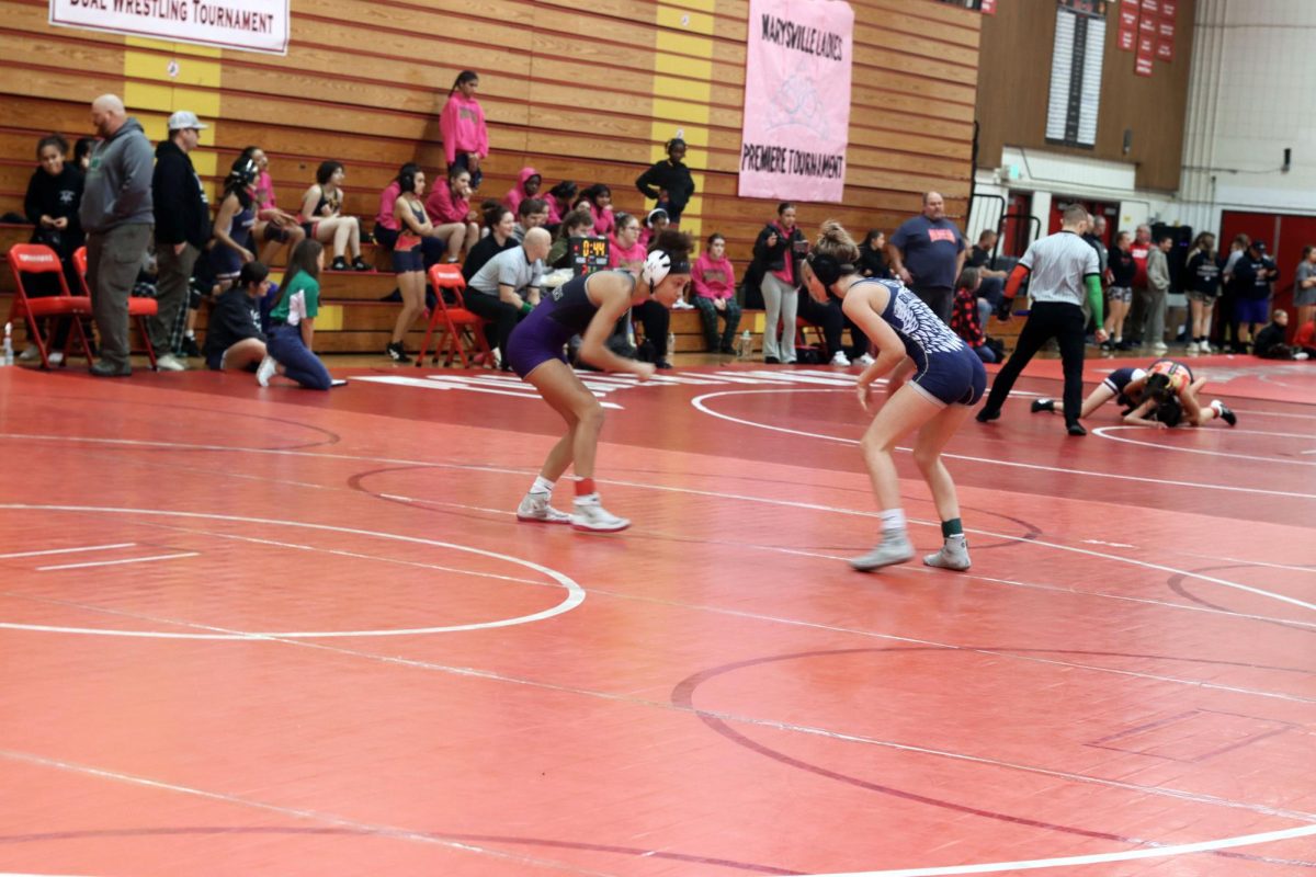 Kyla Brown 110 (‘26) competed at Marysville Pilchuck High School on January 12. “I was trying to get a take down, and I was kinda nervous because like the other girl on my team won, and I was like ‘oh no’, I knew how good she was,” Brown said.