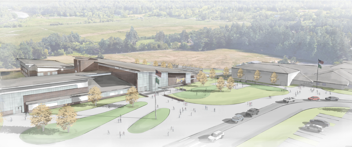 The architect's rendering of a potential new Post Middle School building.