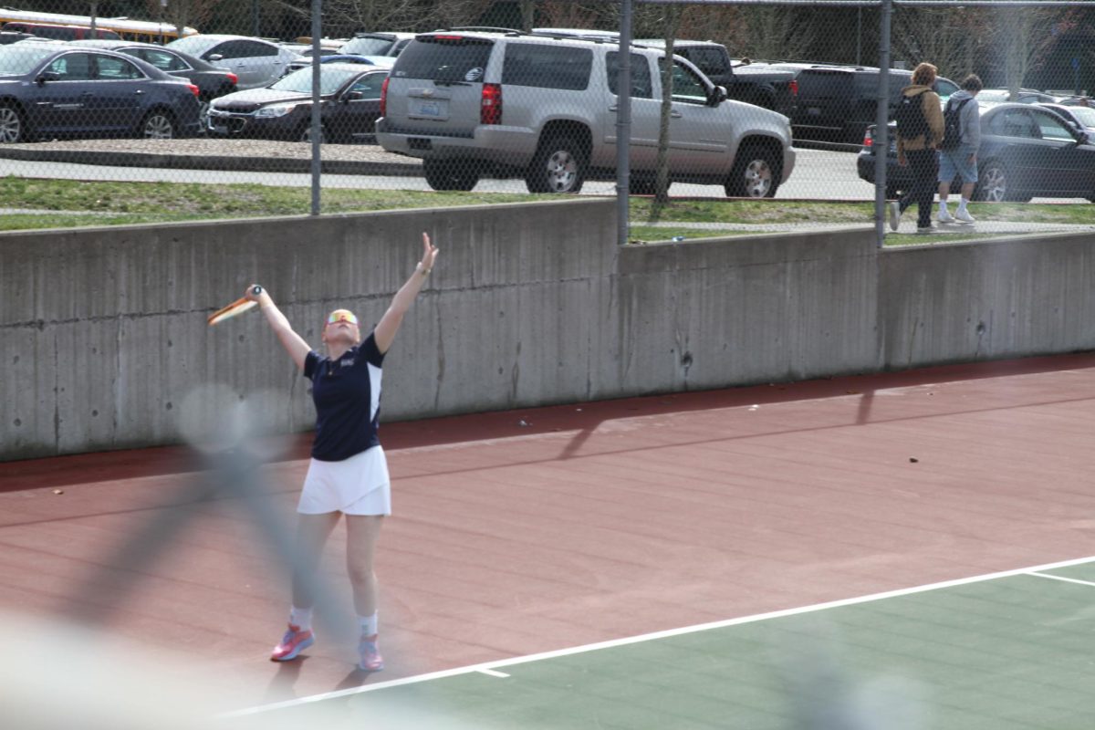Kara Glassman during Jv tennis game