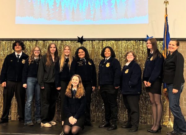 2024- 2025 FFA poses for a photo at their annual Awards Night