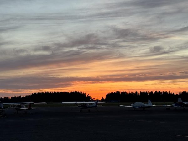 Sunset at Arlington airport.
