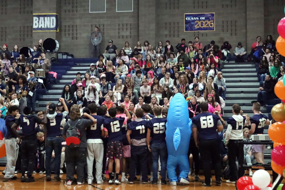 Color Wars was the Friday spirit day for Homecoming. The entire senior section should have been flooded with pink. There is a decent amount here, but obviously not everyone participated in the spirit day. 