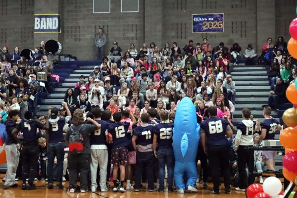 Color Wars was the Friday spirit day for Homecoming. The entire senior section should have been flooded with pink. There is a decent amount here, but obviously not everyone participated in the spirit day. 