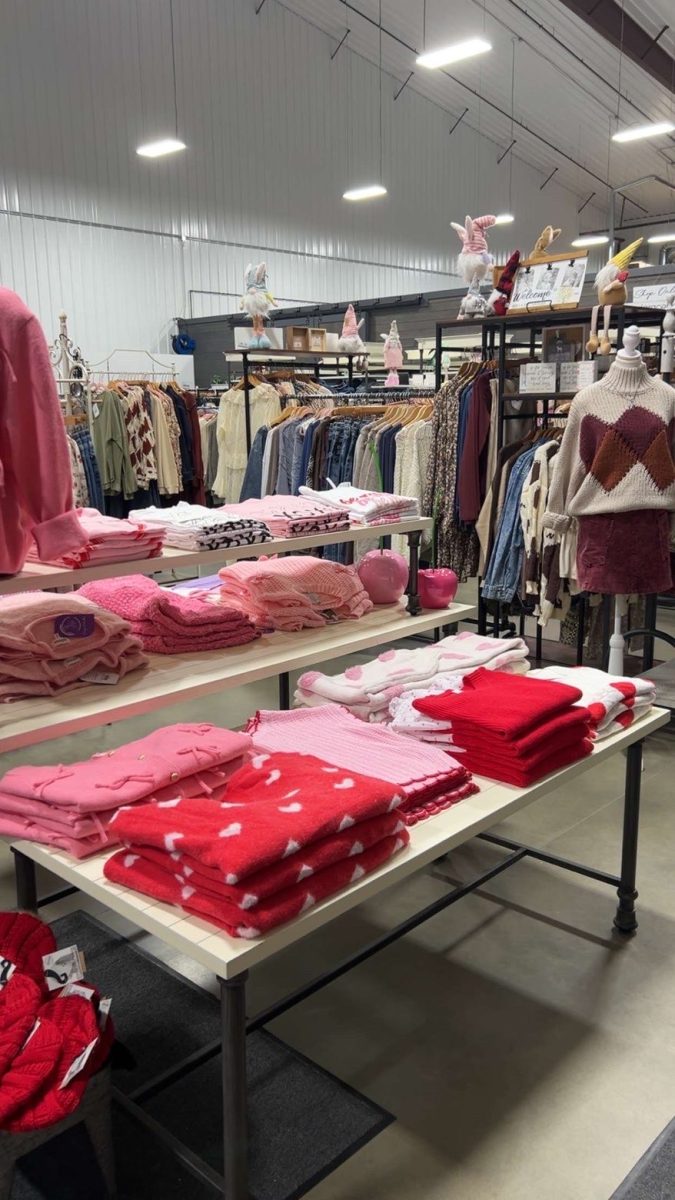 Inside of Sophia Spelman ('27) shop called Lilac and Grace down by the Arlington Airport. 
