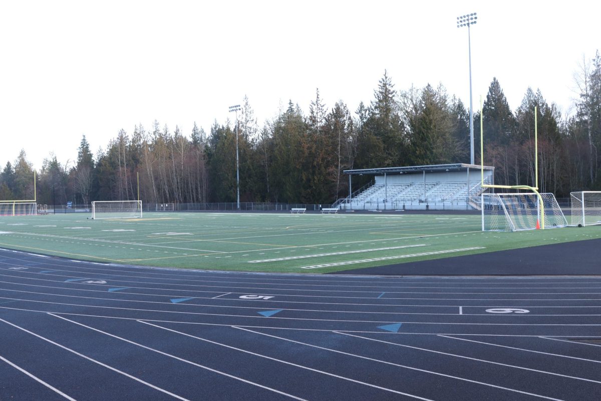 Arlington High School football field in the early morning